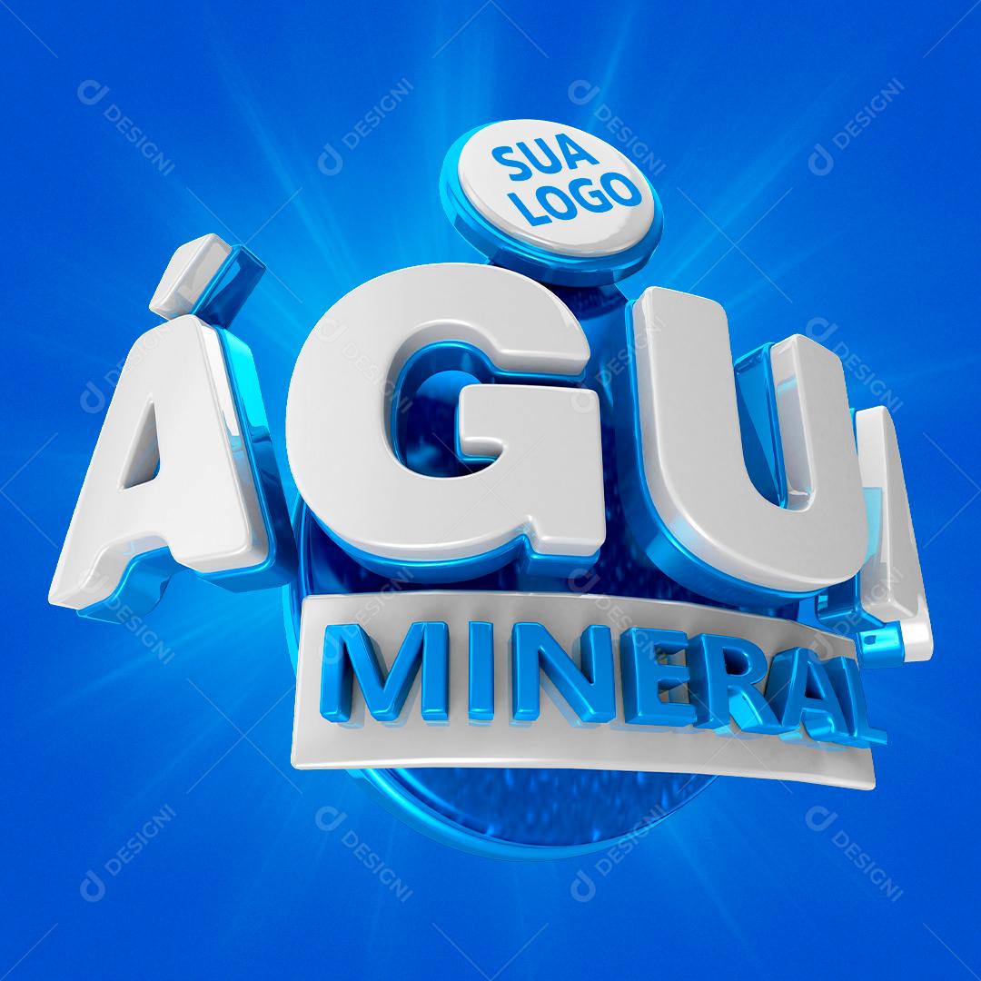 Selo 3D Para Composição Água Mineral Social Media PSD Editável