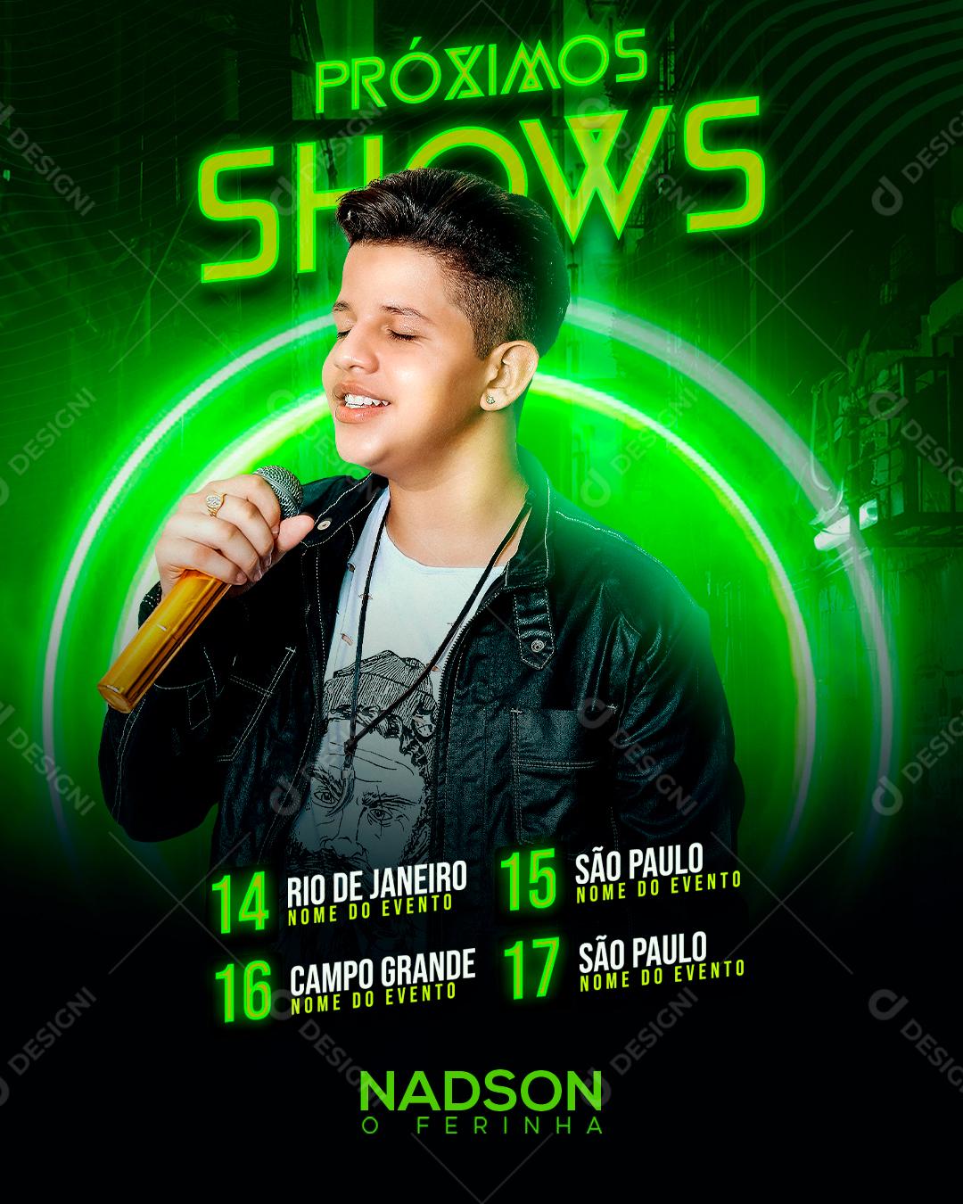 Flyer Próximos Shows Nadson Social Media PSD Editável