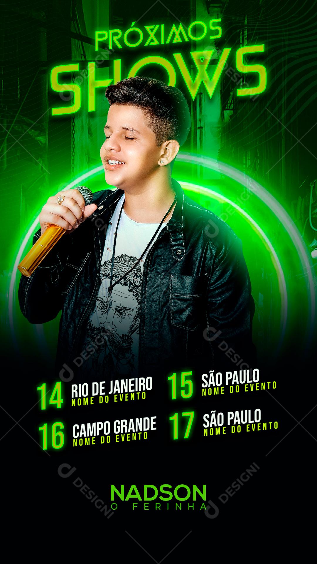 Flyer Próximos Shows Nadson Social Media PSD Editável