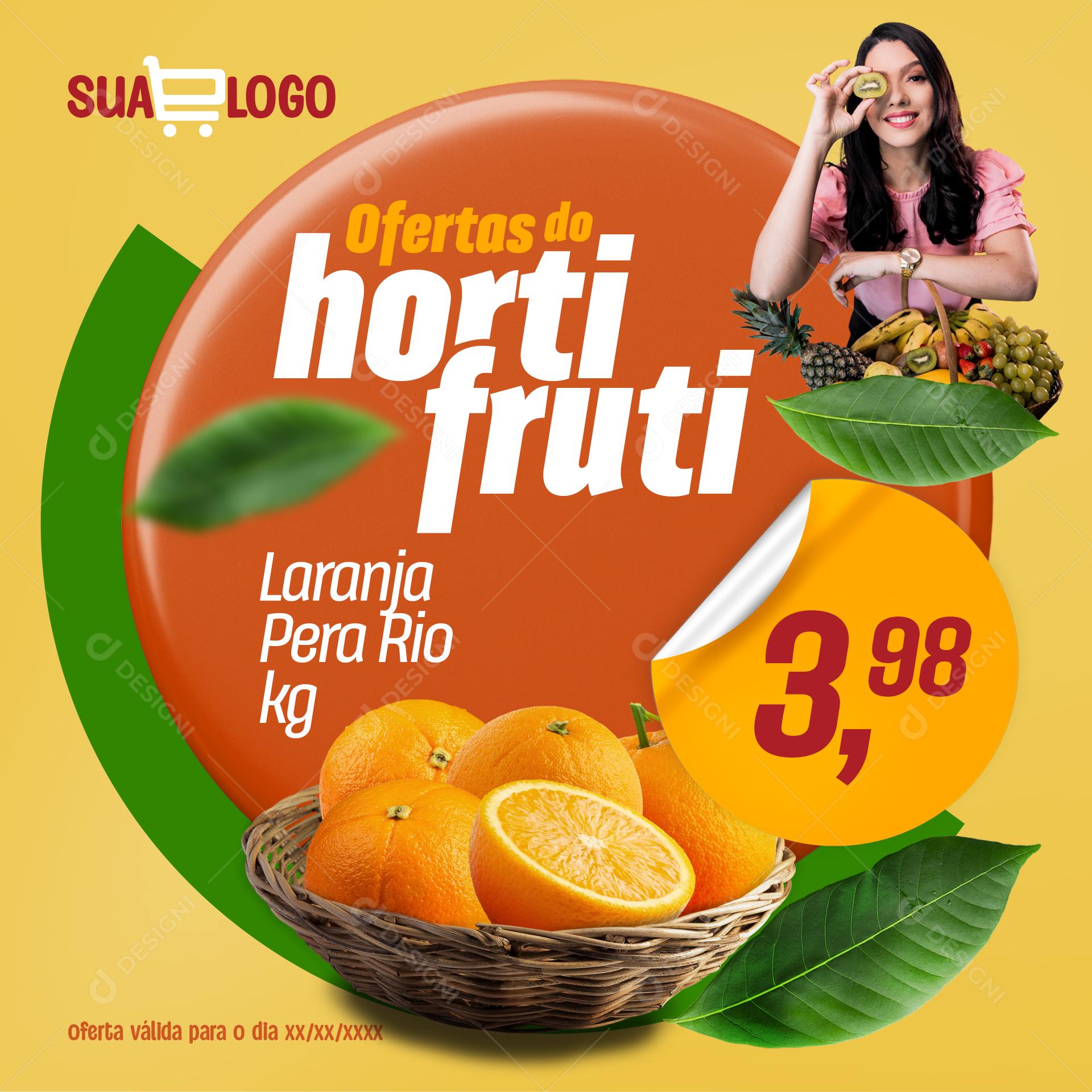 Ofertas De Hortifrúti Laranja Promoção Social Media PSD Editável