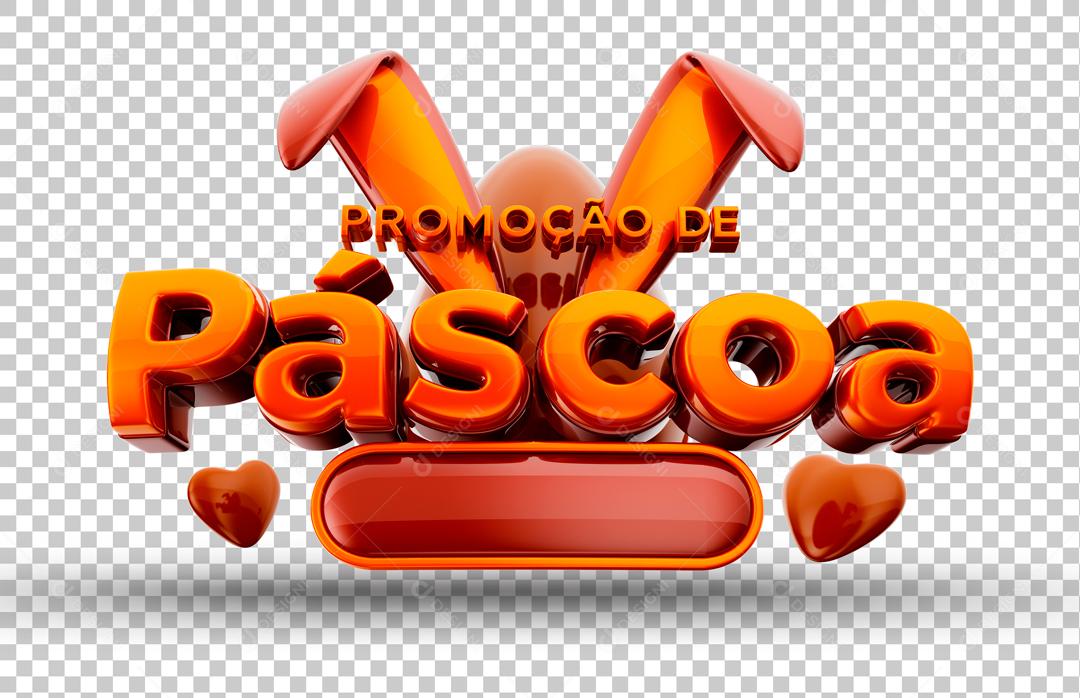 Selo 3D Para Composição Promoção De Páscoa PSD Editável