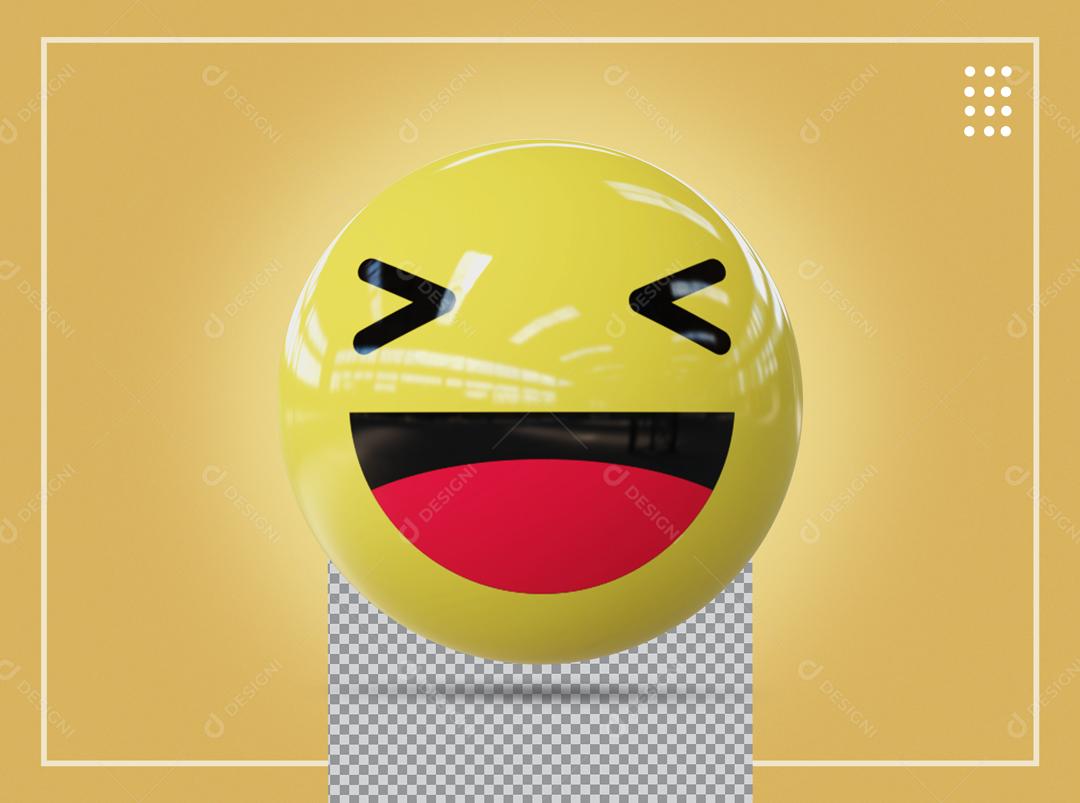 Emoji Com Expressão Feliz Elemento 3D Para Composição PSD