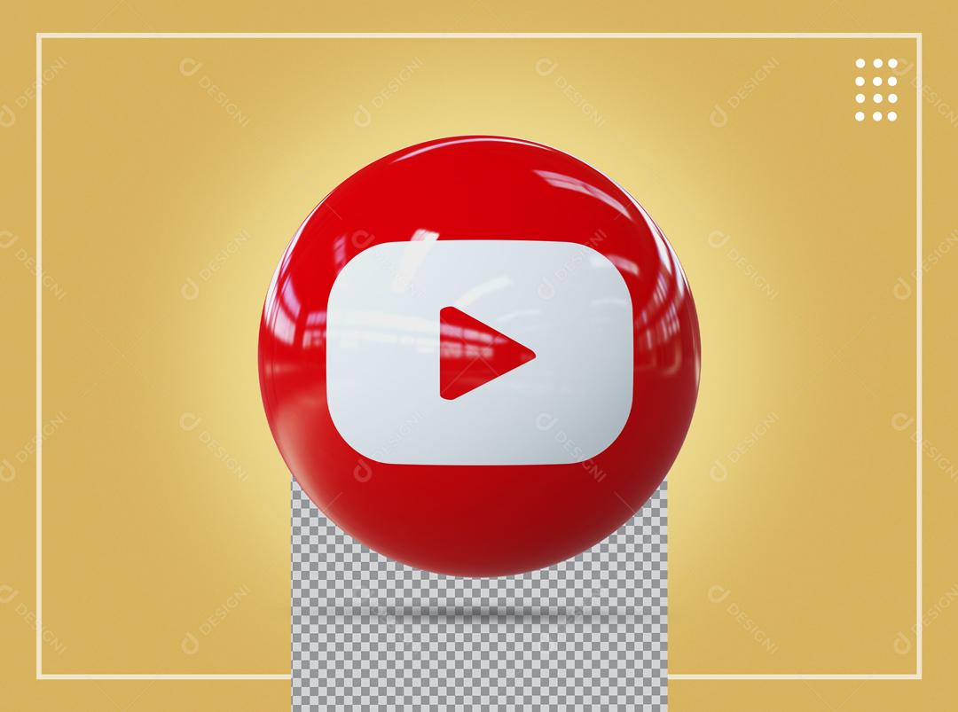 ícone Youtube 3D Para Composição PSD