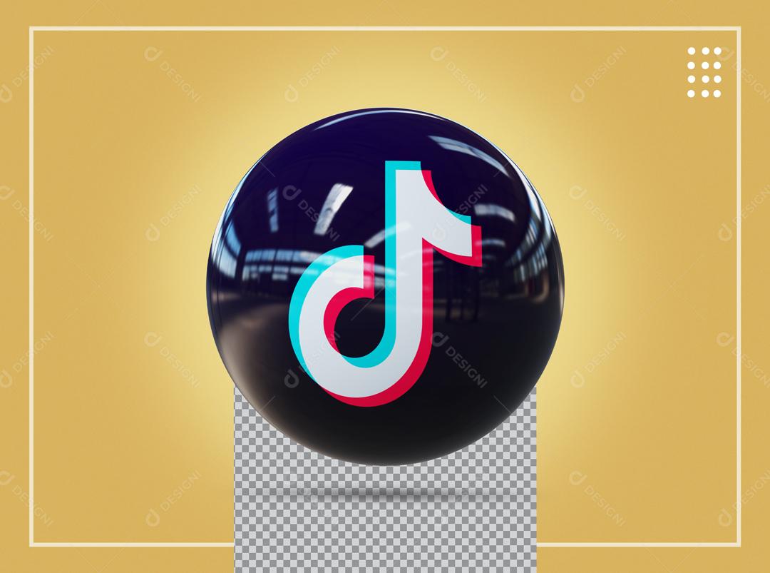 ícone Tiktok 3D Para Composição PSD