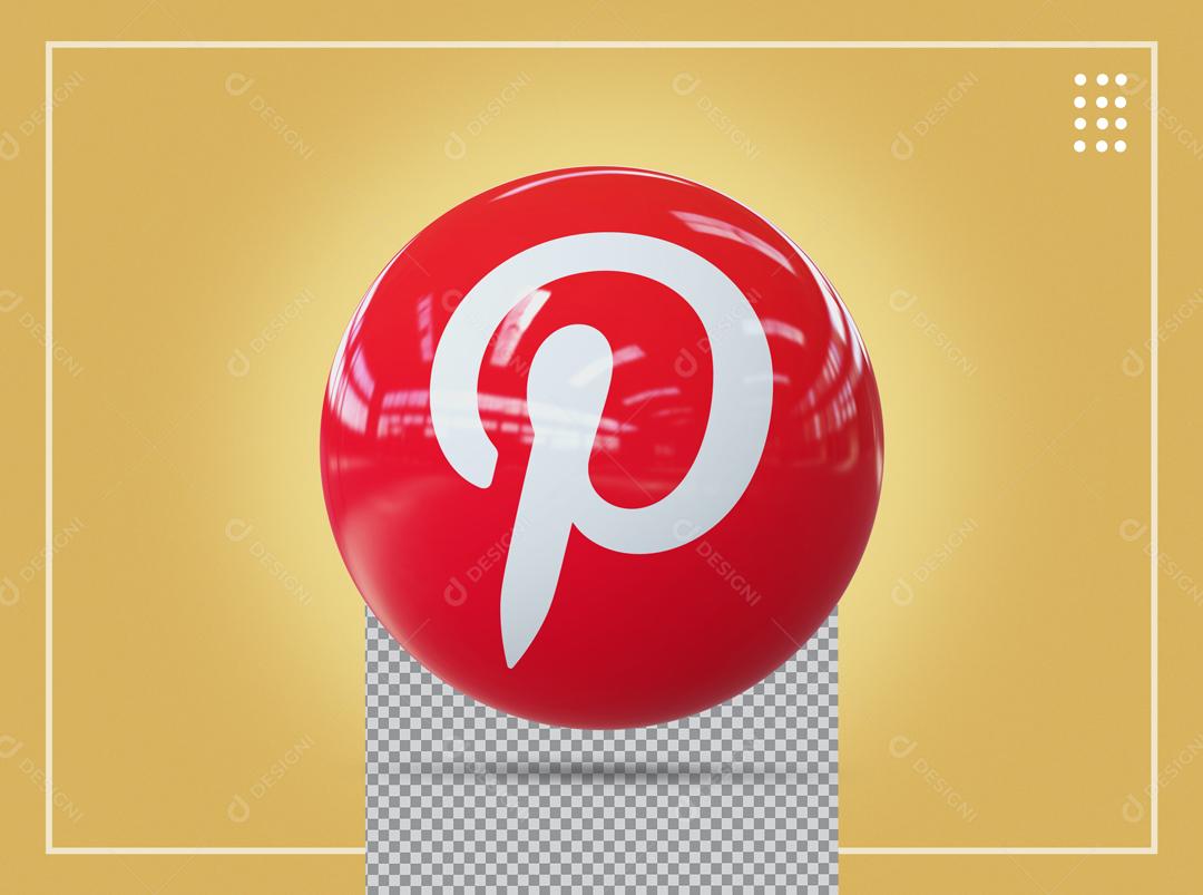 ícone Pinterest 3D Para Composição PSD