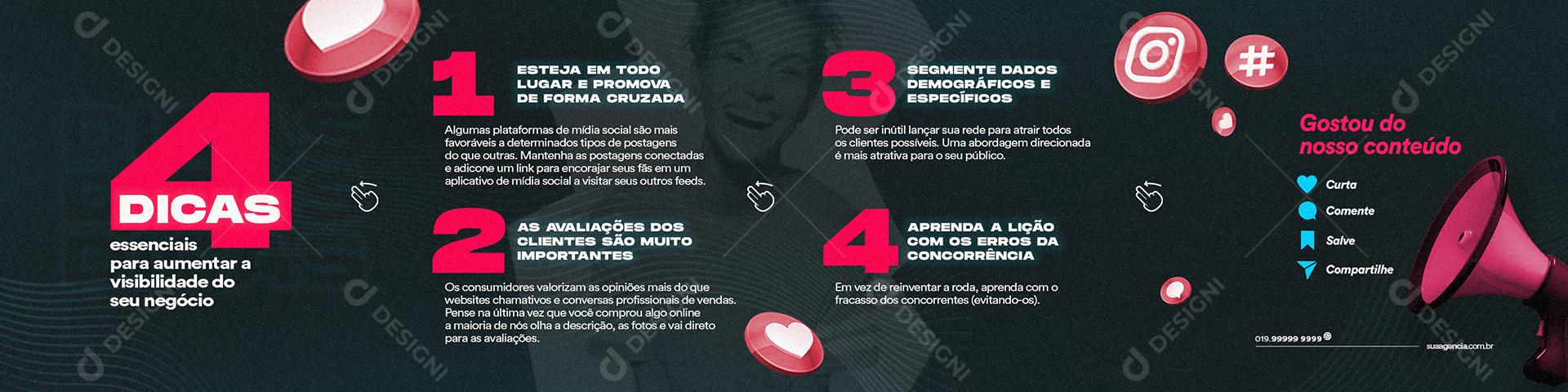 Rede Social Esteja Em Todo Lugar e Promova De Forma Cruzada Carrossel Agências PSD Editável