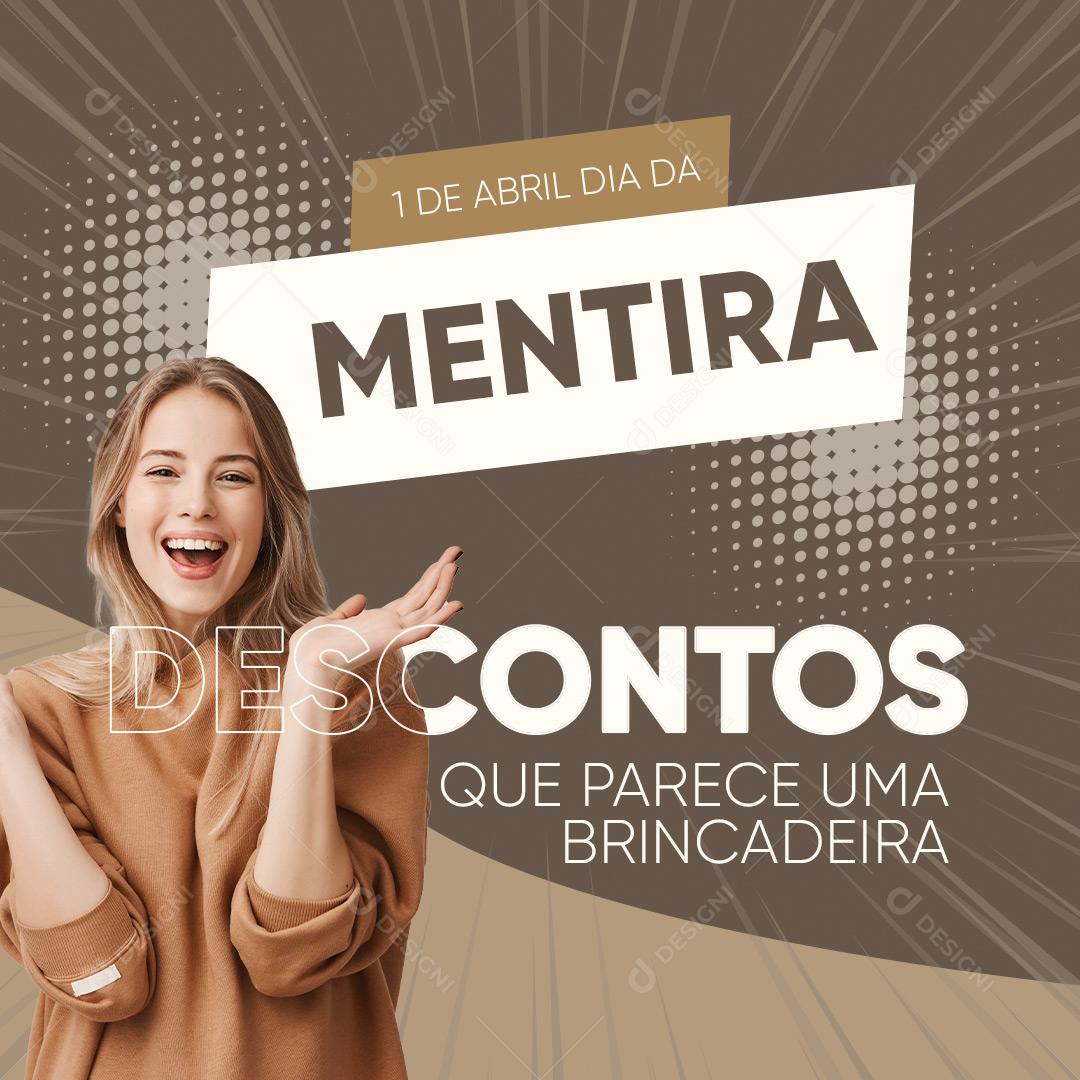 Social Media Dia Da Mentira Descontos Que Parece Uma Brincadeira Lojas PSD Editável