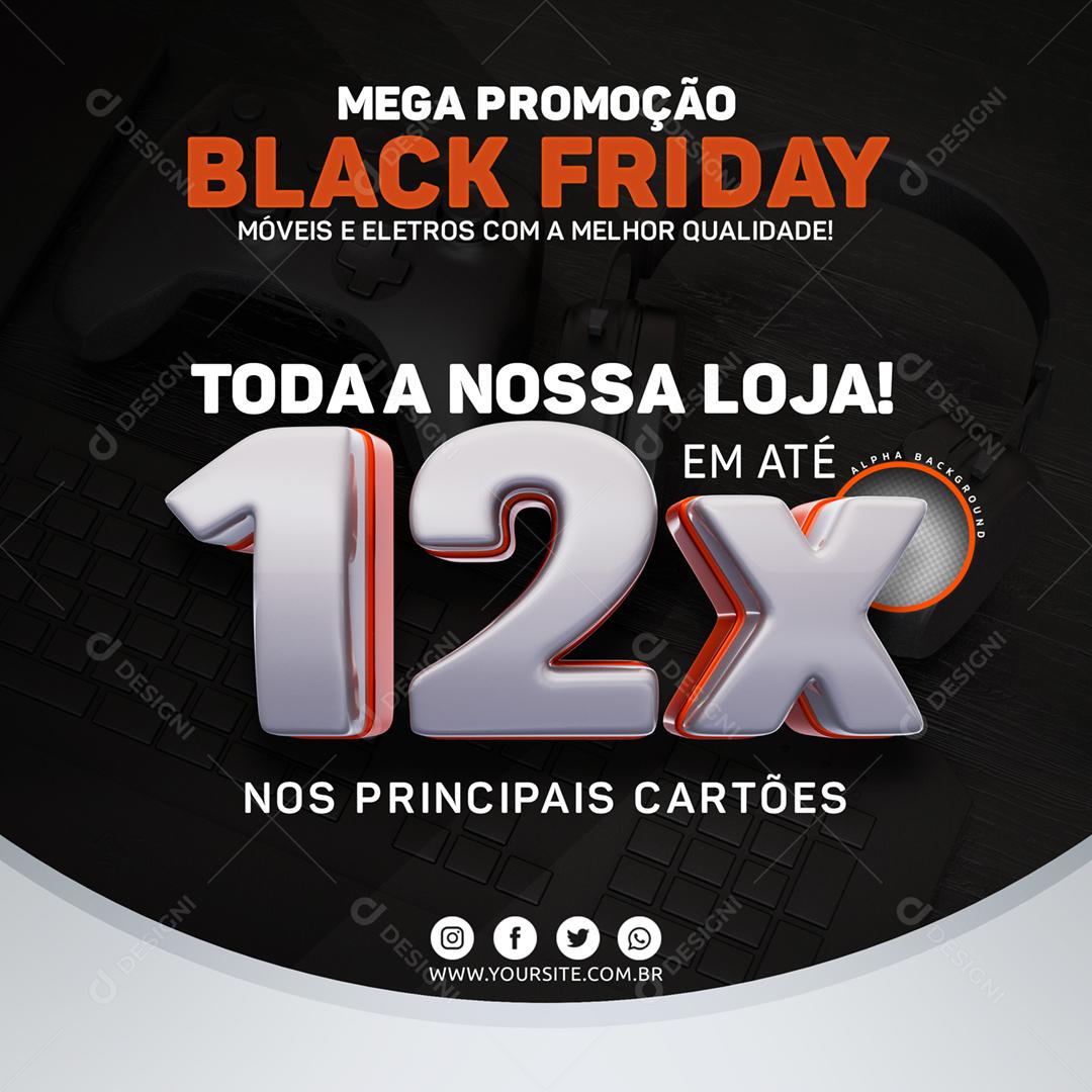 Promoção Ofertas Black Friday Lojas Midia Social PSD Editável