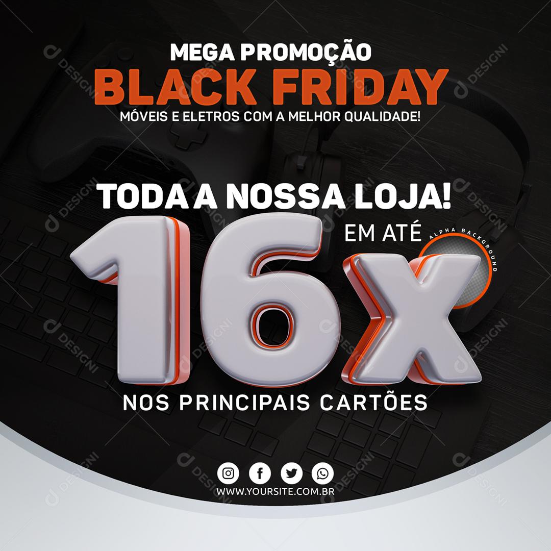 Promoção Ofertas Black Friday Lojas Midia Social PSD Editável