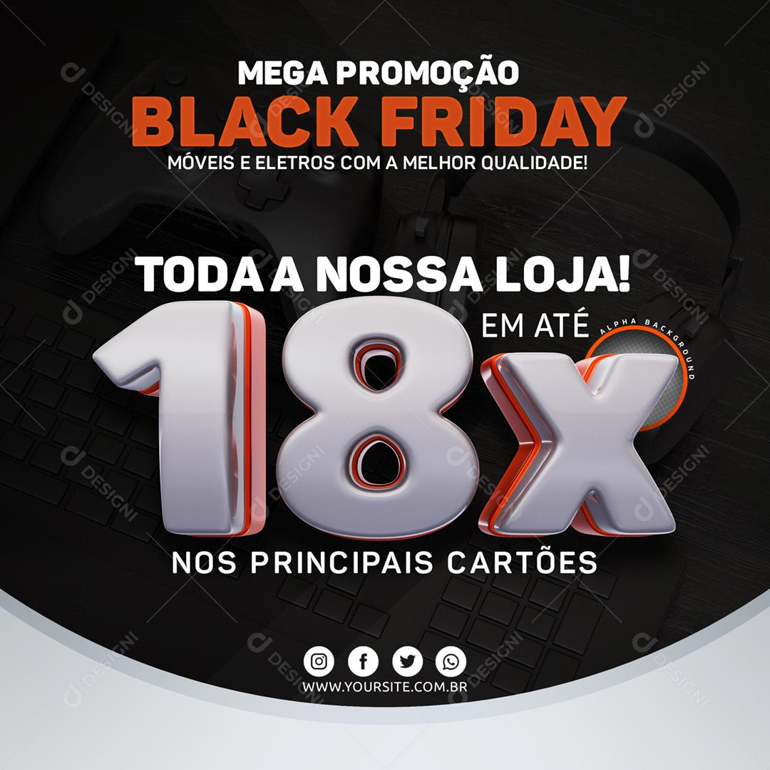 Promoção Ofertas Black Friday Lojas Midia Social PSD Editável