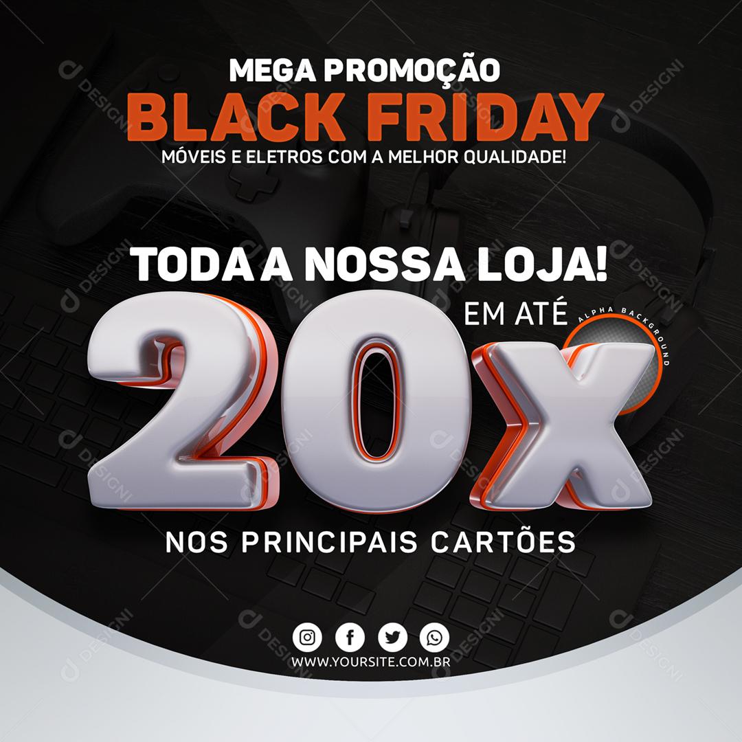 Promoção Ofertas Black Friday Lojas Midia Social PSD Editável