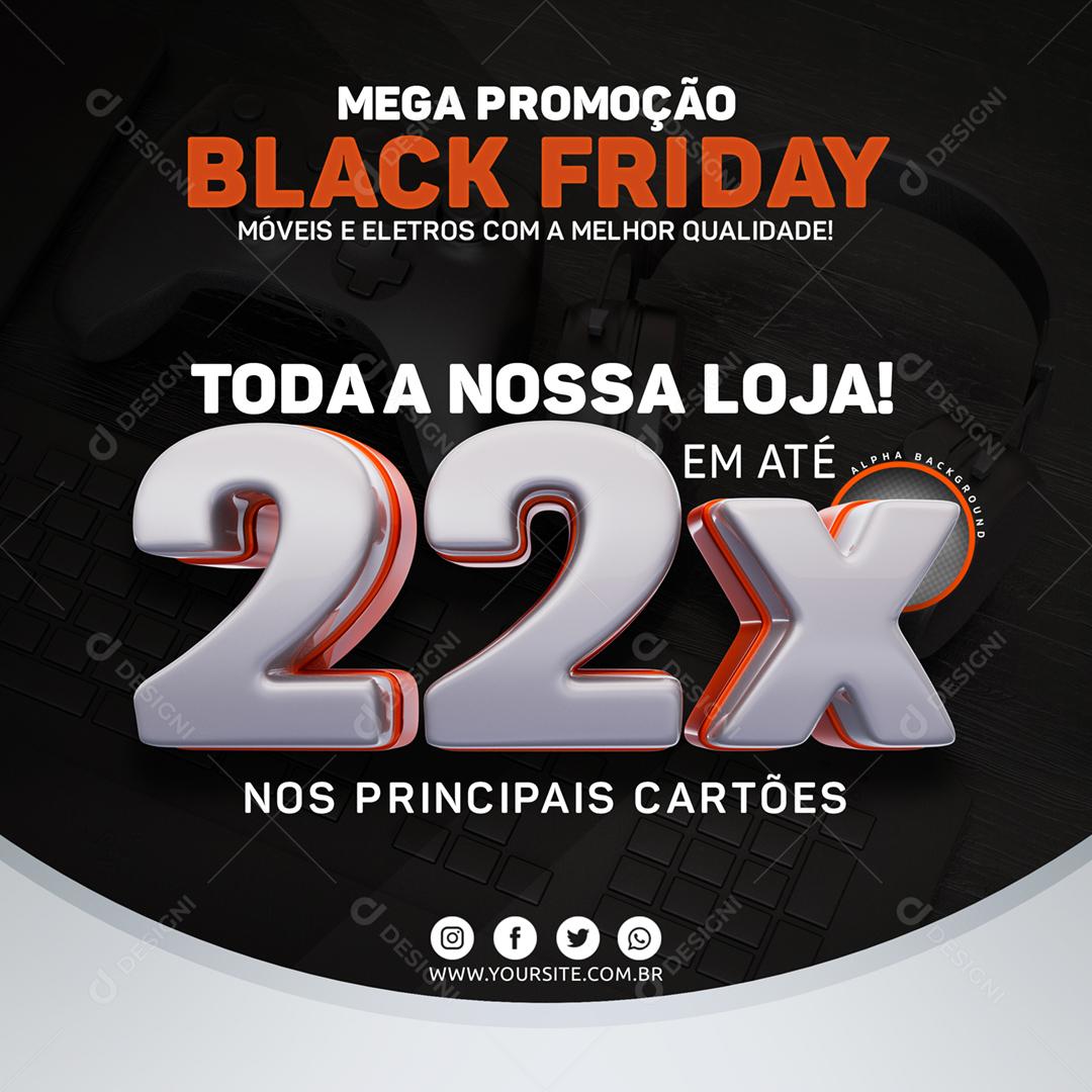 Promoção Ofertas Black Friday Lojas Midia Social PSD Editável