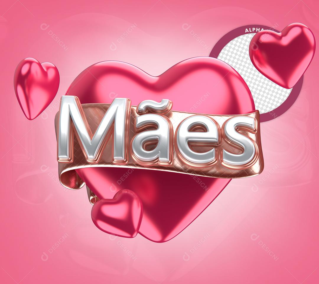 Selo 3D Mães Para Composição PSD