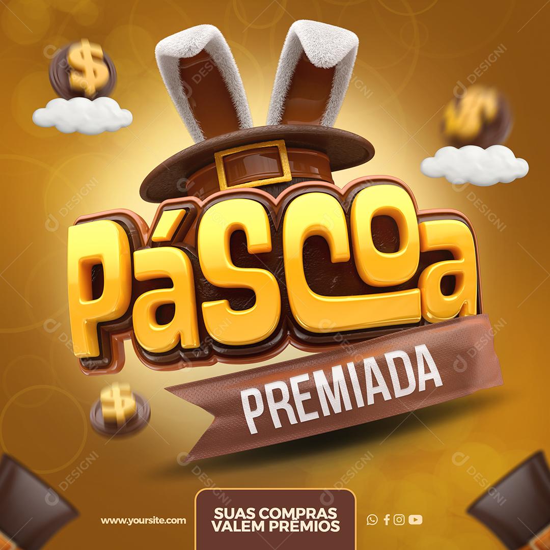 Social Media Páscoa Premiada Suas Compras Valem Premios Supermercado PSD Editável