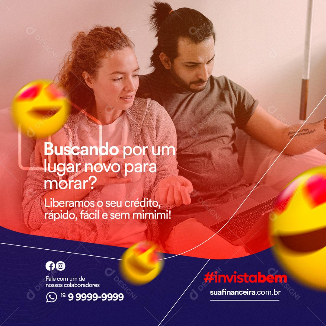 Social Media Buscando Por um Lugar Novo Para Mora Casa investimento PSD Editável