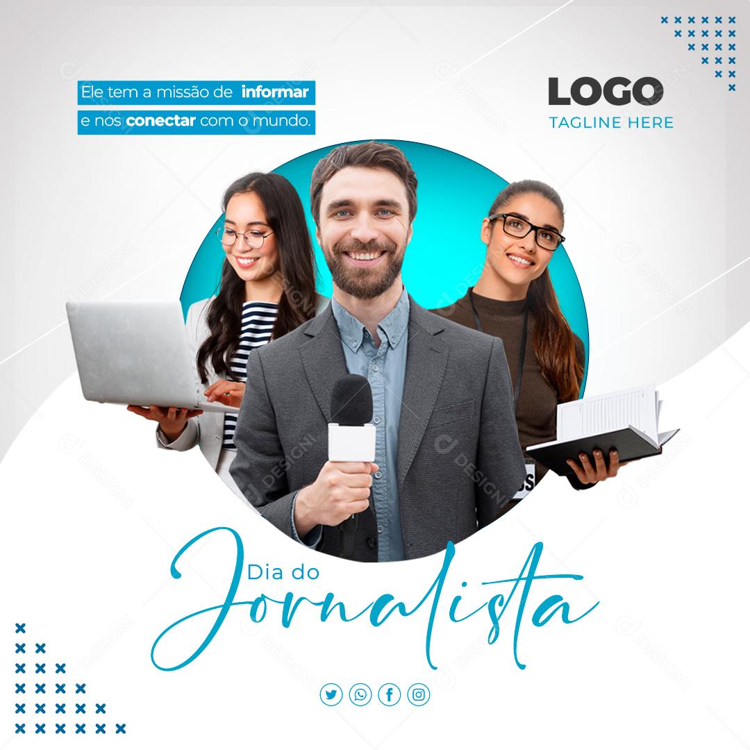 Social Media Dia Do Jornalista 7 De Abril PSD Editável