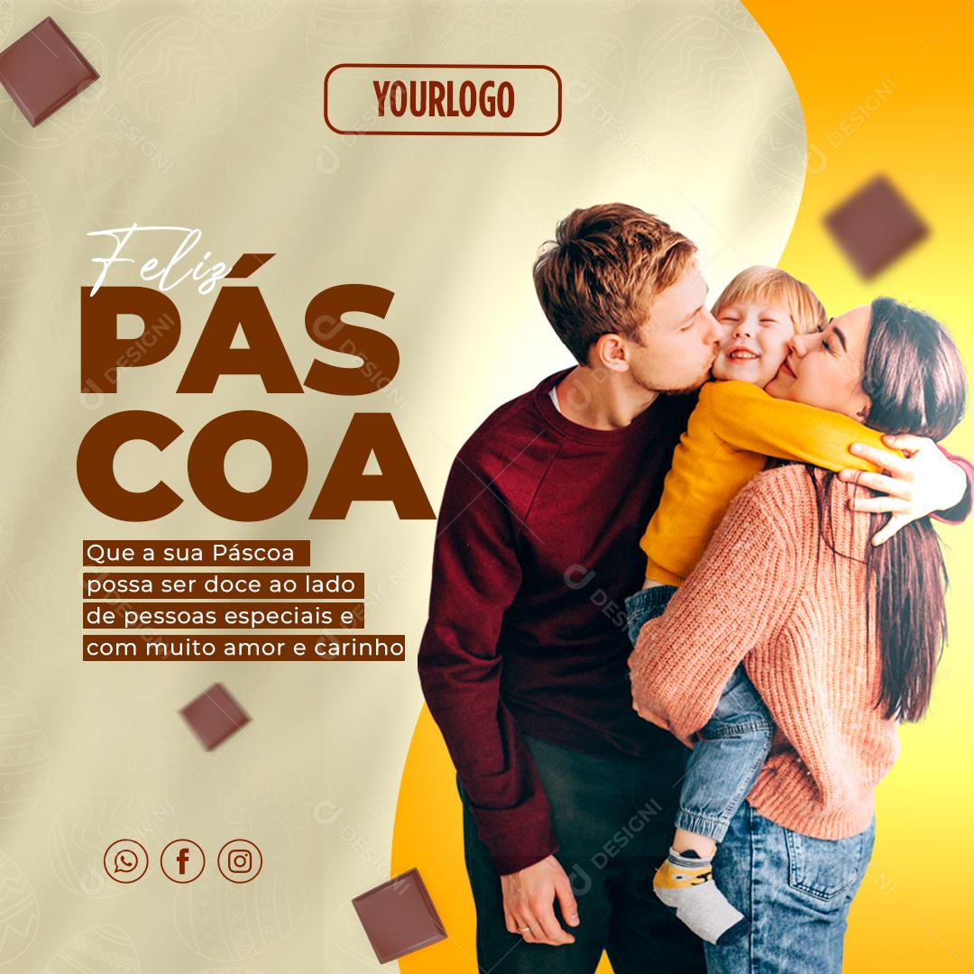 Social Media Feliz Páscoa Que Sua Páscoa Possa Ser Doce PSD Editável