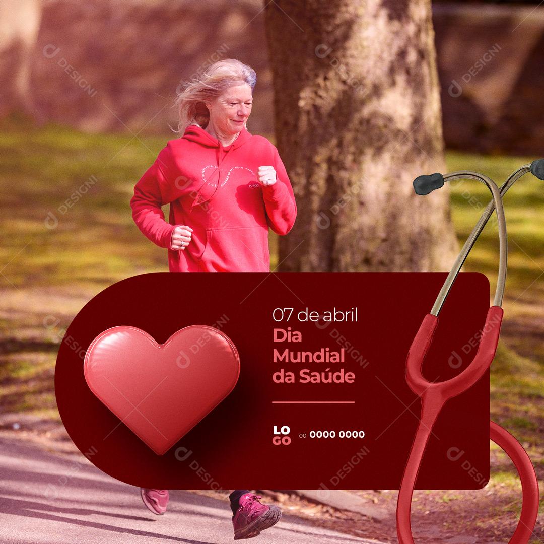 Post Dia Mundial Da Saúde - 07 De Abril Social Media PSD Editável