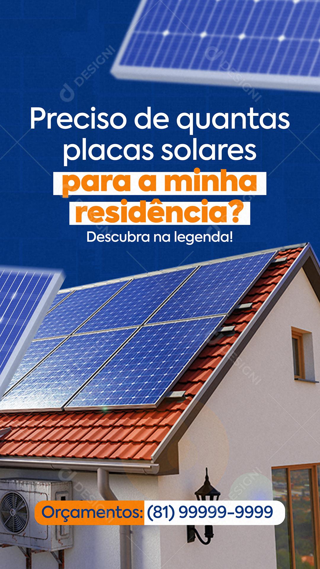 Energia Solar Preciso De Quantas Placas Solares Social Media PSD Editável