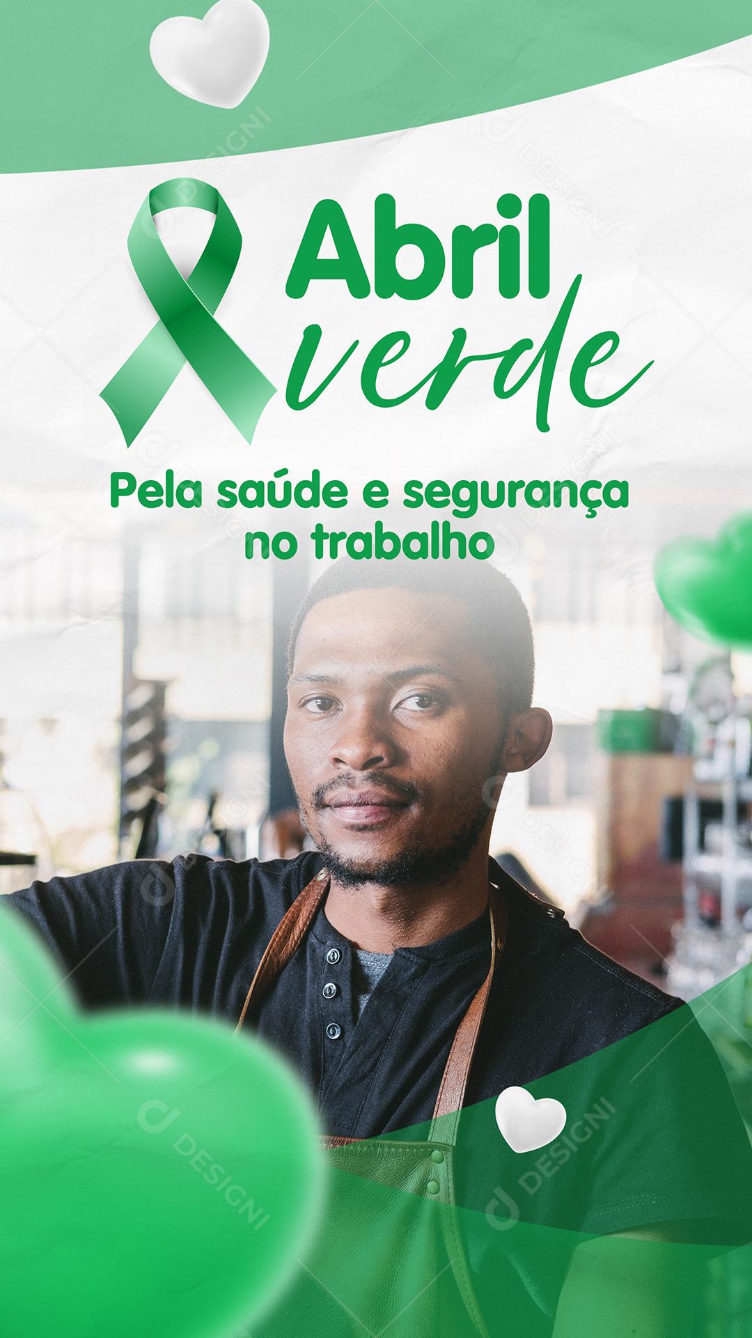 Social Media Pela Saúde e Segurança No Trabalho Abril Verde PSD Editável