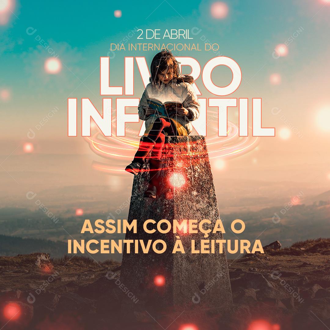Dia Internacional do Livro Infantil 02 de Abril Social Media PSD Editável