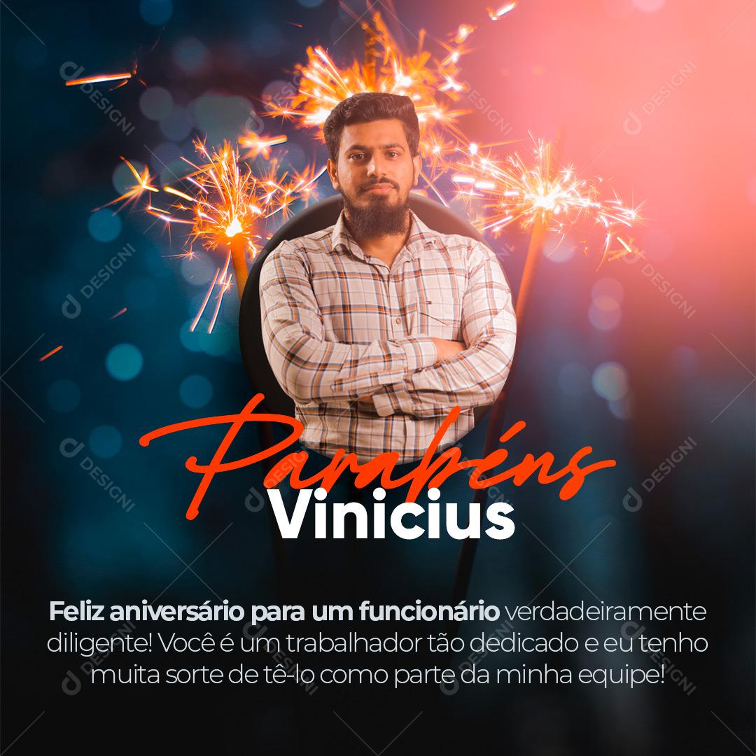 Post Feliz Aniversário Para Um Funcionário Parabéns Social Media PSD Editável