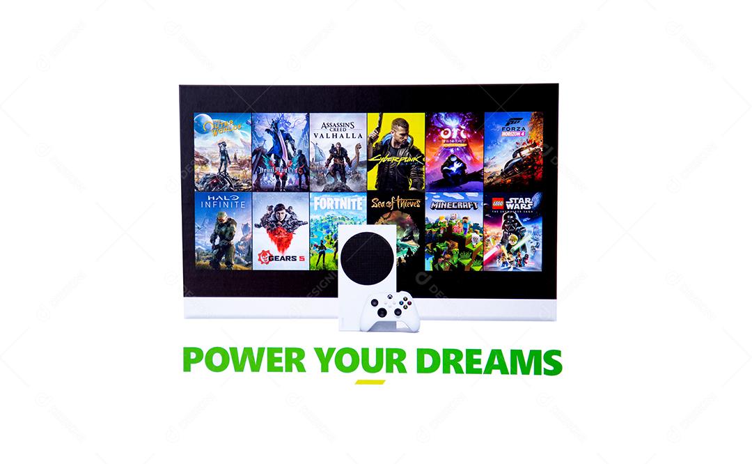 São Paulo, Brasil - 03, 2022: Novo console de videogame Xbox Series S.