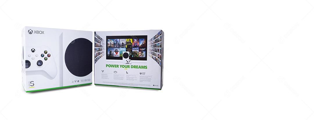 São Paulo, Brasil - 03, 2022: Novo console de videogame Xbox Series S