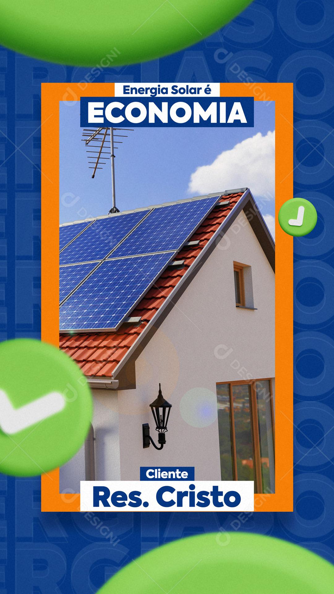 Tenha Mais Economia Em Sua Casa Com Energia Solar Social Media PSD Editável