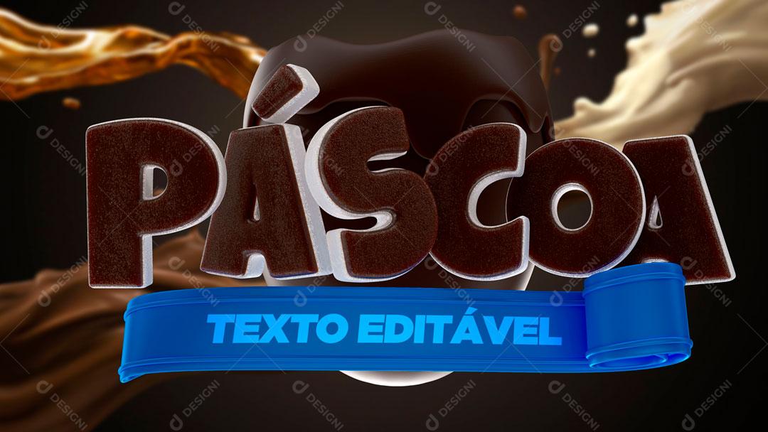 Selo 3D Para Composição Páscoa De Chocolates PSD Editável