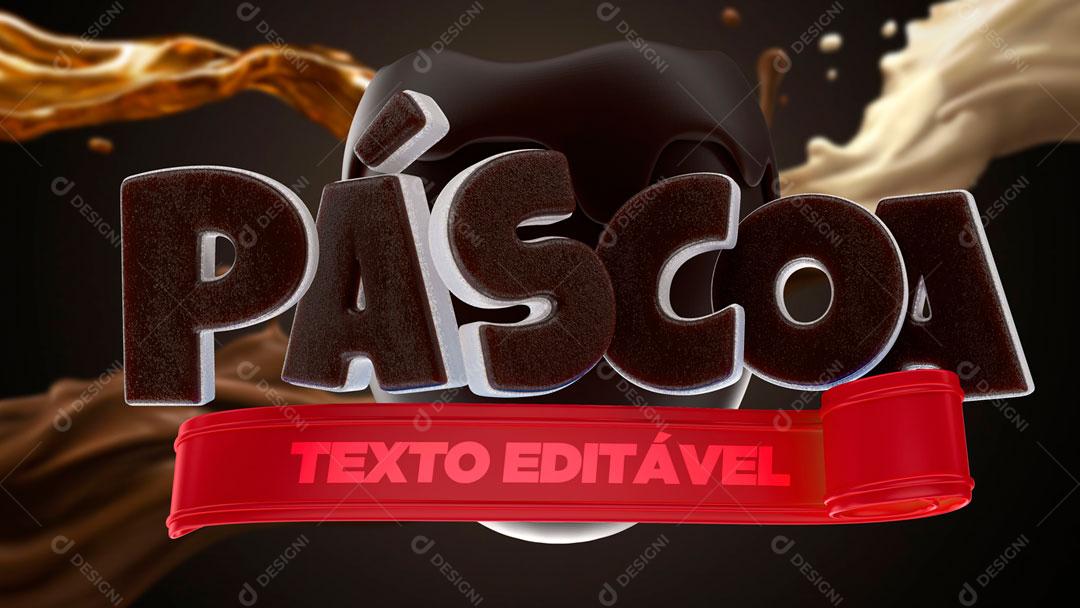 Selo 3D Para Composição Páscoa De Chocolates PSD Editável