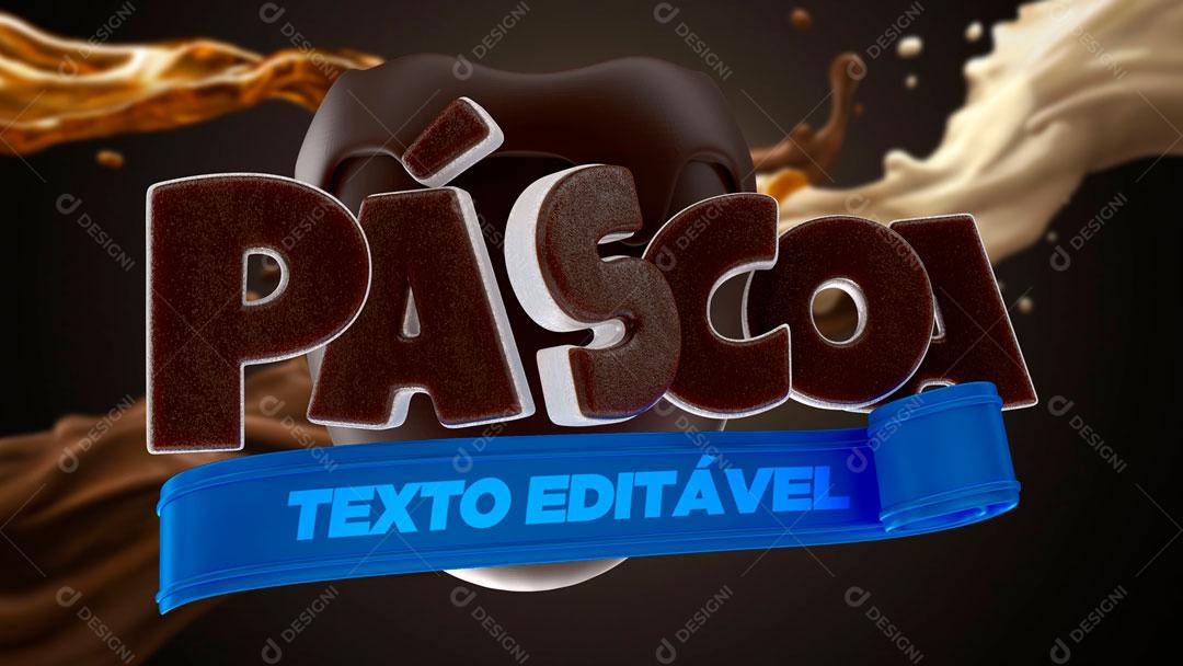 Selo 3D Para Composição Páscoa De Chocolates PSD Editável