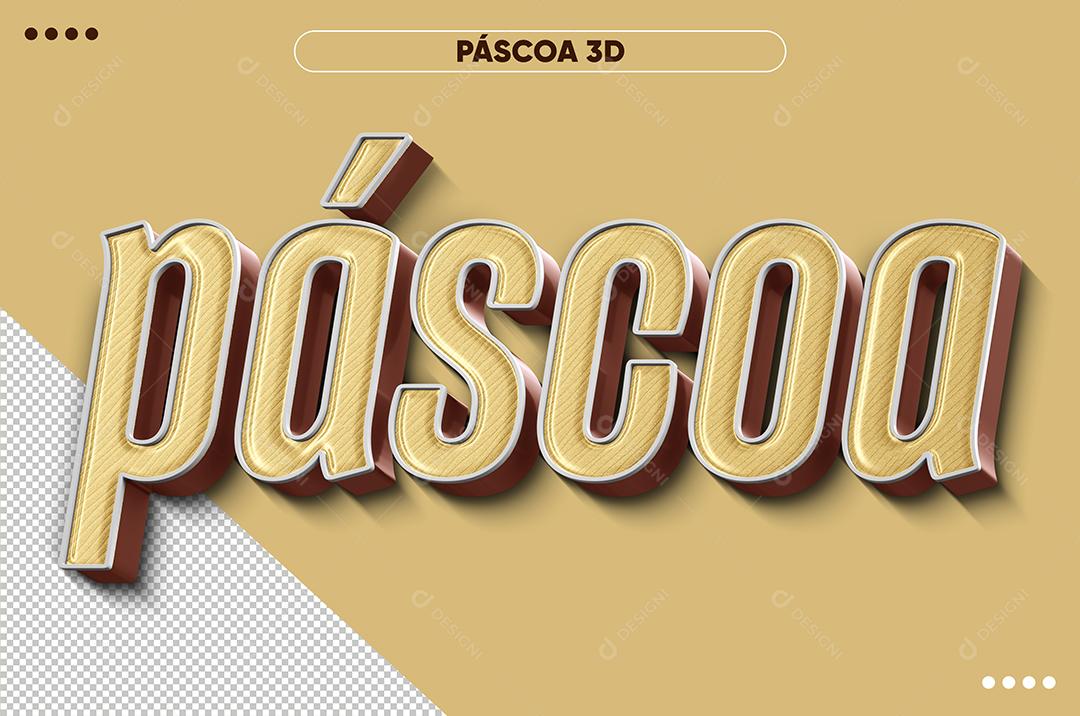 Páscoa 3D Texto Para Composição PSD