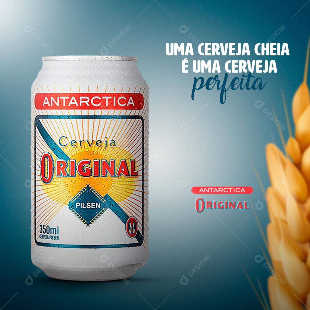 Uma Cerveja Cheia é Uma Cerveja Perfeita Social Media PSD Editável