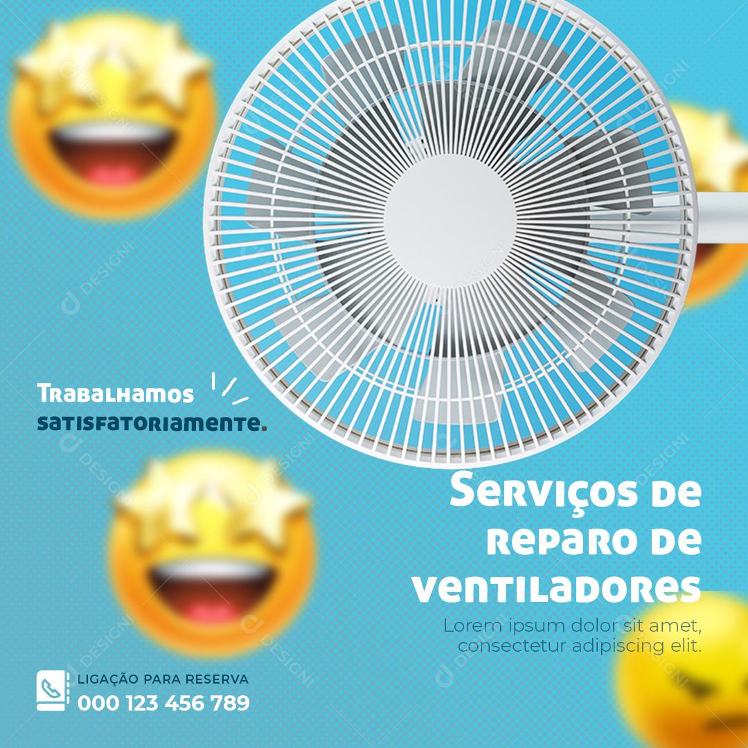 Serviços de Reparo de Ventiladores Social Media PSD Editável