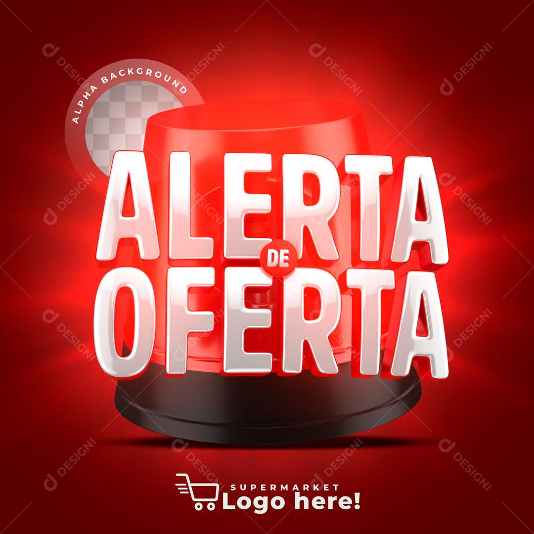 Selo 3D Para Composição Alerta De Ofertas PSD Editável