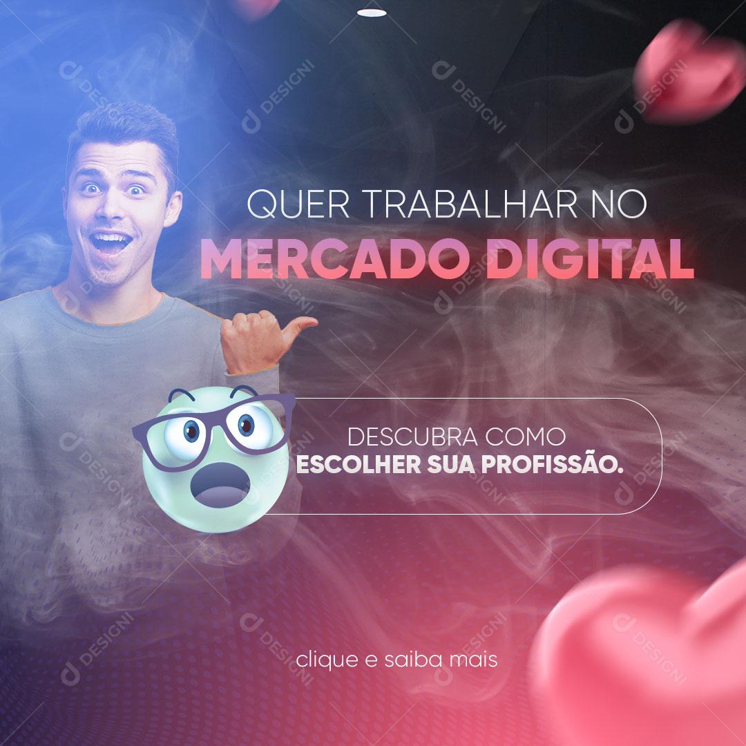 Post Marketing Digital Mercado Digital Social Media PSD Editável