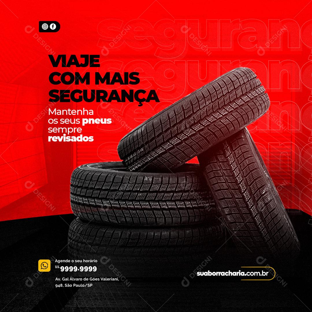 Social Media Viaje Com Mais Segurança Oficina Mecânica PSD Editável