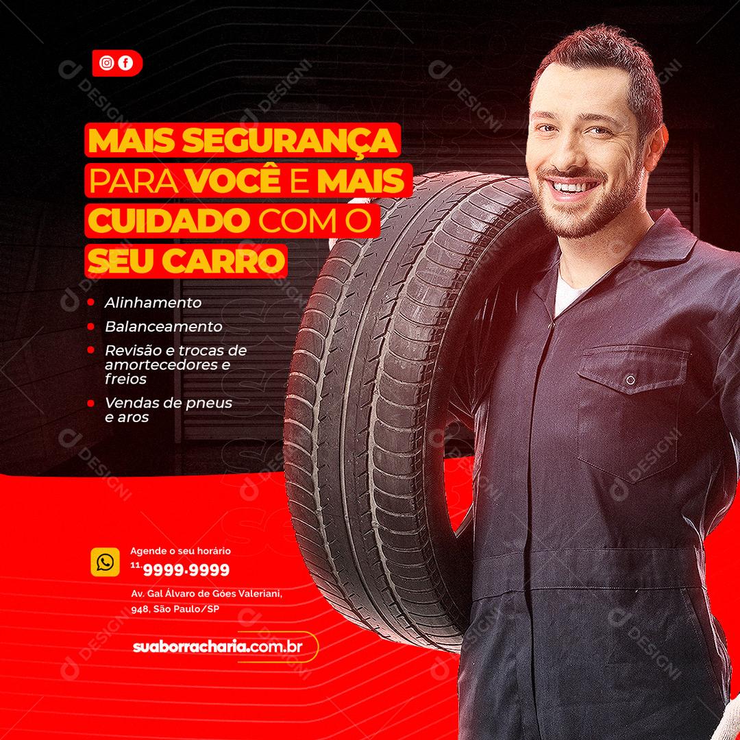 Social Media Mais Segurança Para Você Oficina Mecânica PSD Editável