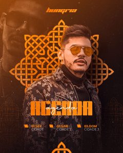 Flyer Agenda de Show Hungria Social Media PSD Editável