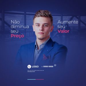 Social Media Marketing Digital Não Diminua Seu Preço Aumente Seu Valor PSD Editável