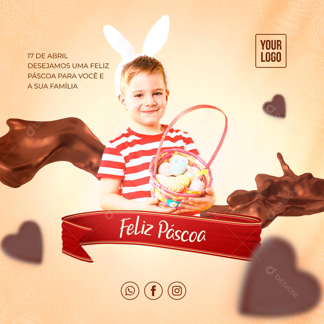 Social Media Happy Easter April 17 Editable PSD