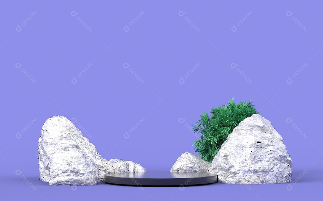 Pódio sobre fundo lilás. Background