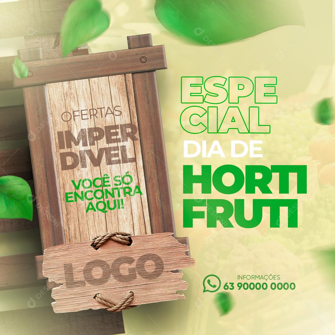 Post Hortifrúti Verduras Preço Especial Social Media PSD Editável