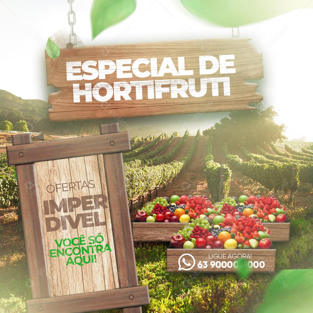 Social Media Especial de Hortifrúti PSD Editável