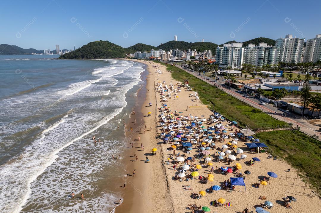 Vista aérea de Itajaí, Santa Catarina, Brasil e Praia Brava