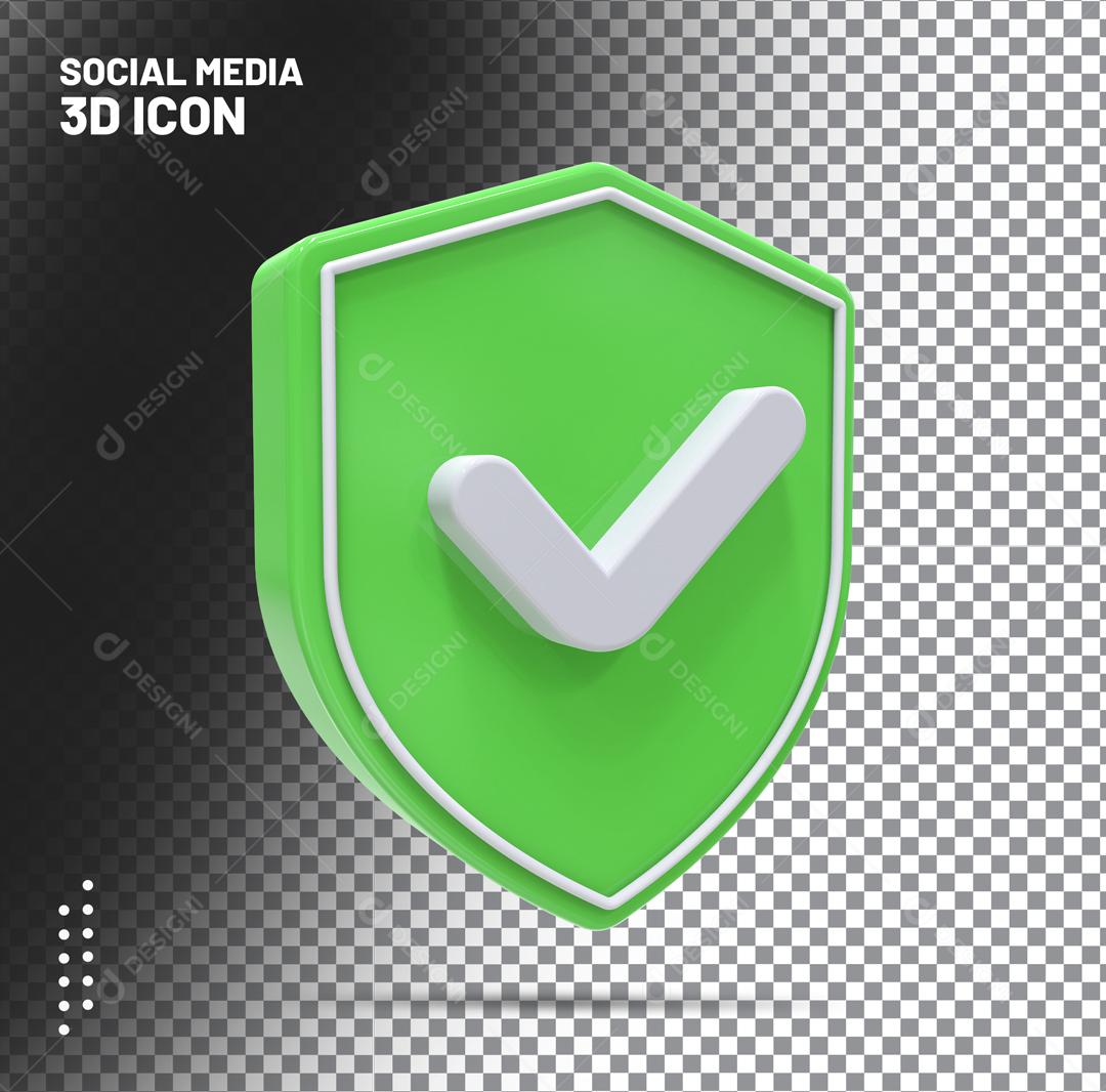 Seguro Verde Elemento 3D Para Composição PSD