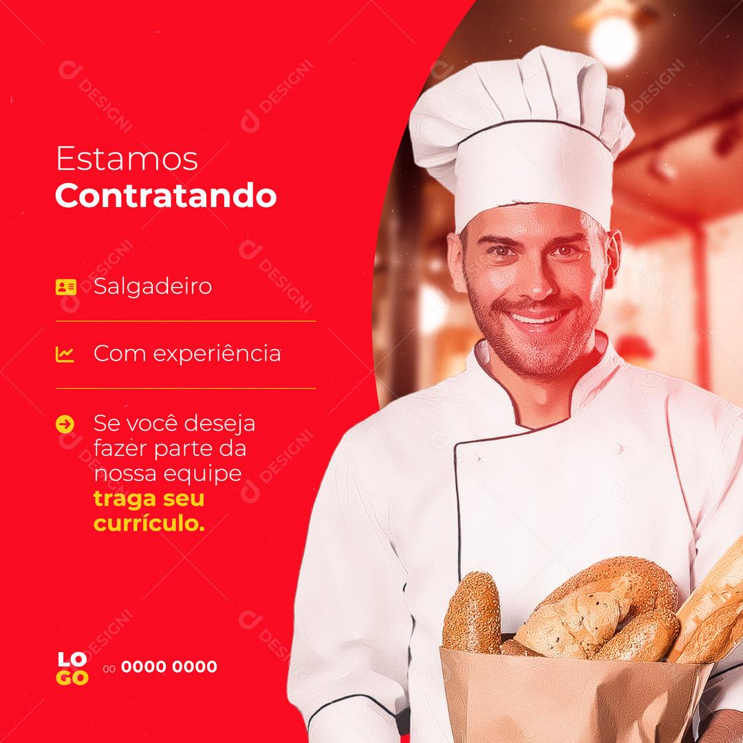 Social Media Supermercado Estamos Contratando PSD Editável