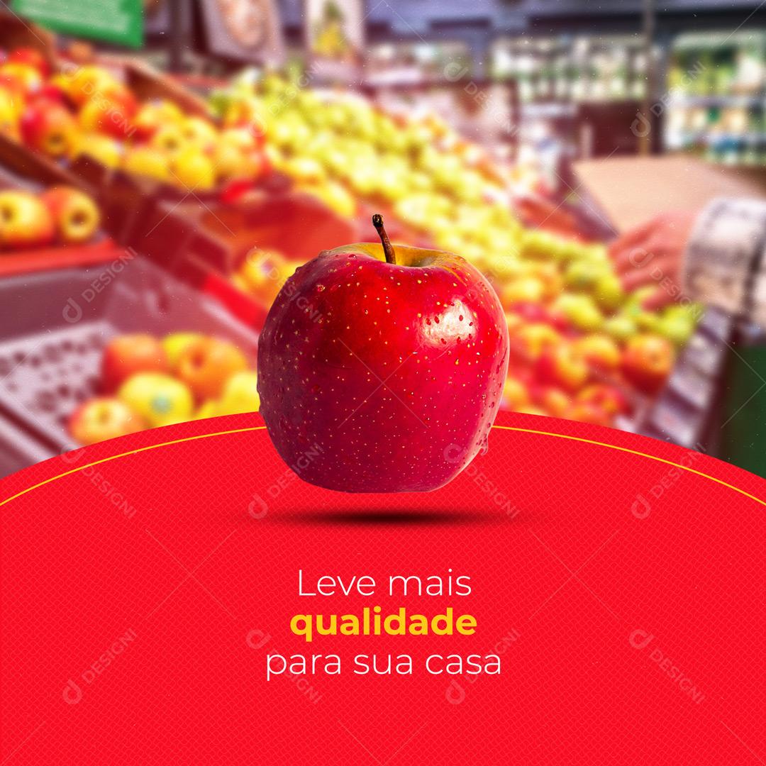 Social Media Supermercado Hortifrúti Leve Mais Qualidade Para Sua Casa PSD Editável