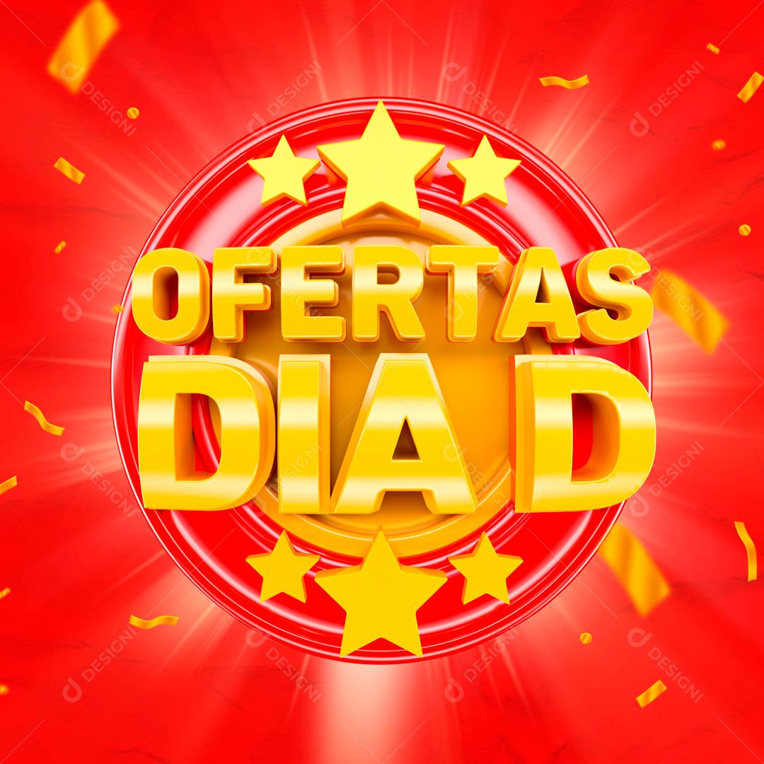 Selo 3D Para Composição Ofertas Dia D PSD Editável
